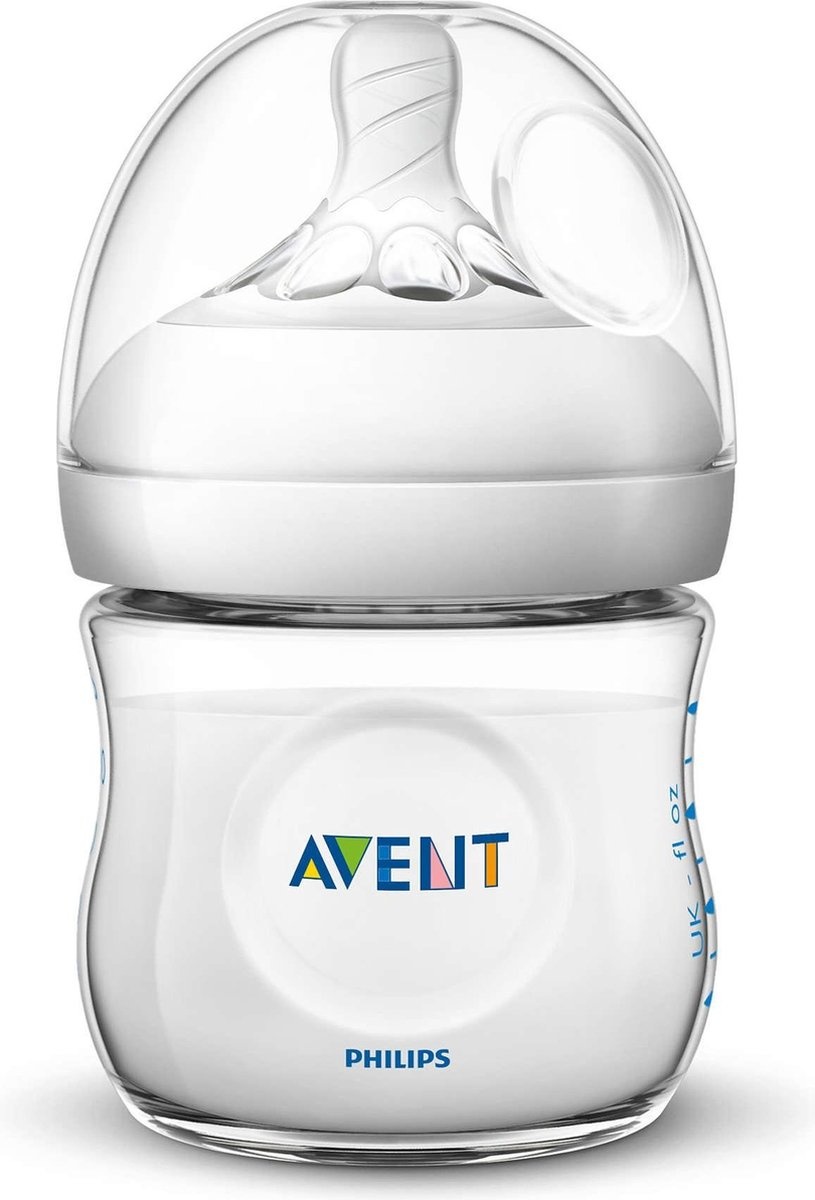 Philips Avent Natural Babyflasche - SCF030/17 Babyflasche (0m+) für langsame Lieferung - Weiß