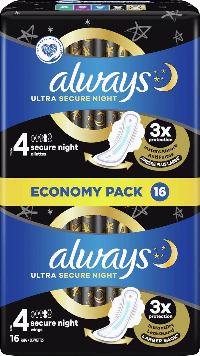 Always Ultra Secure Night With Wings - 16 pièces - Serviette hygiénique