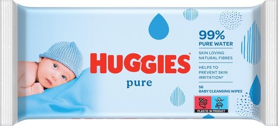 Huggies billendoekjes - Pure 99% water - 18 x 56 stuks - 1008 doekjes