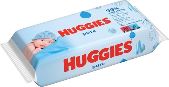 Lingettes pour bébé x56 Huggies Pure