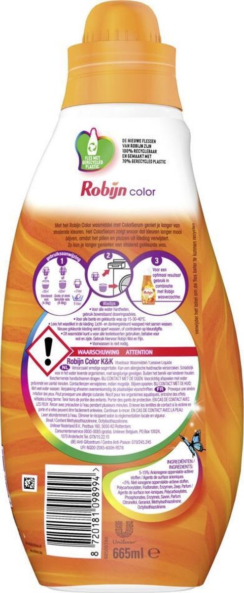 Robijn Klein & Krachtig Wasmiddel Color - 665 ml