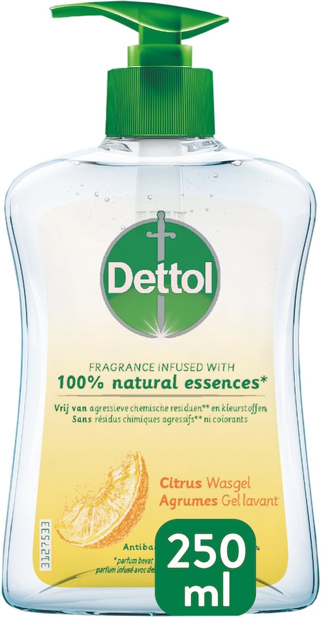 Dettol Handzeep - Antibacterieel - Citrusgeur verrijkt met 100% natuurlijke oliën - 250ml