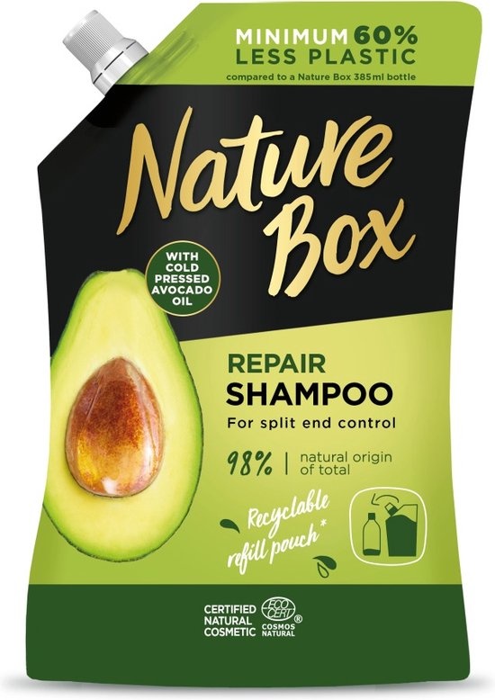 Nature Box - Recharge Shampoing Réparateur Huile d'Avocat 500 ml