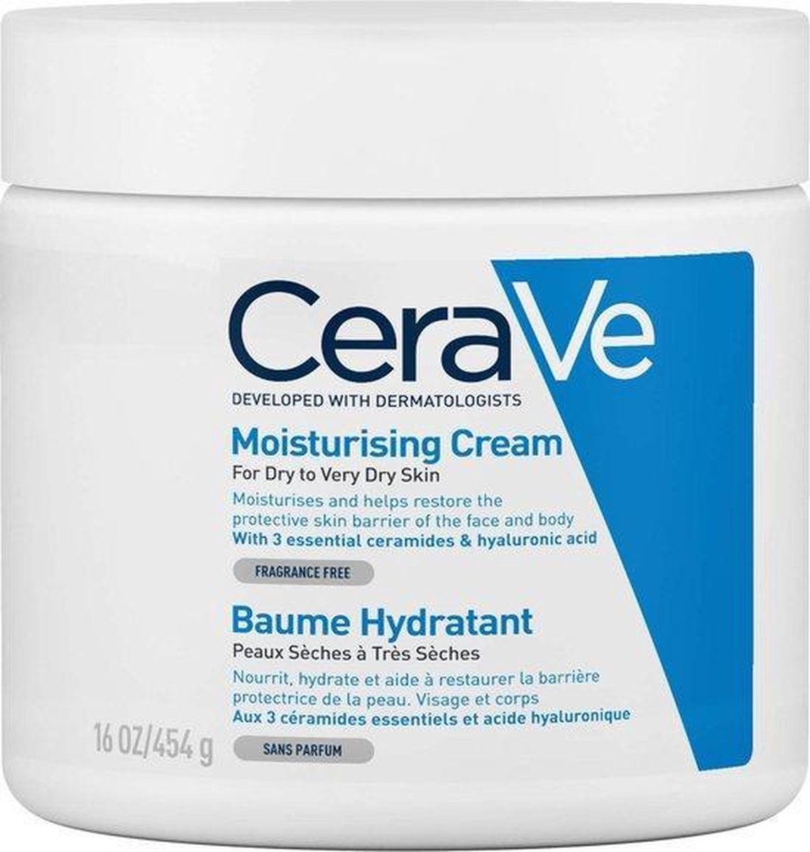 CeraVe - Crème Hydratante - pour peaux sèches à très sèches - 454g