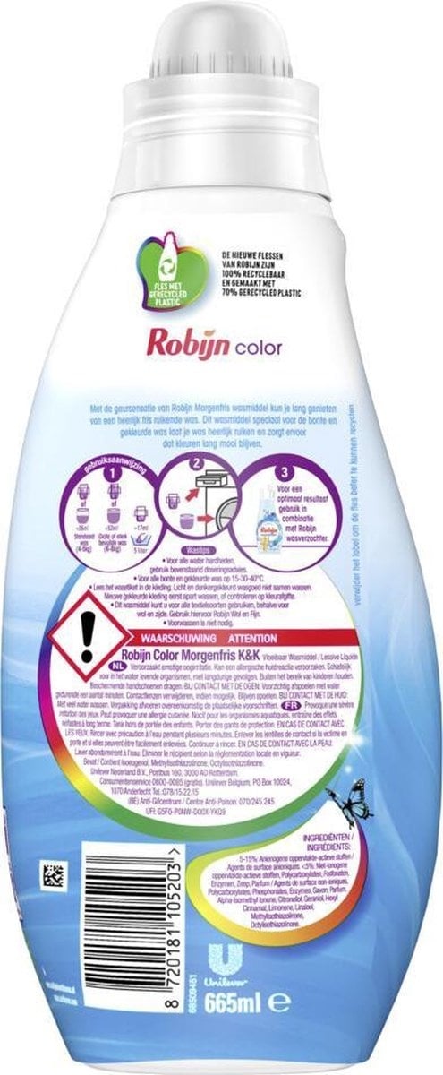 Robijn Klein & Puissant Détergent Morgenfris Couleur 665 ml