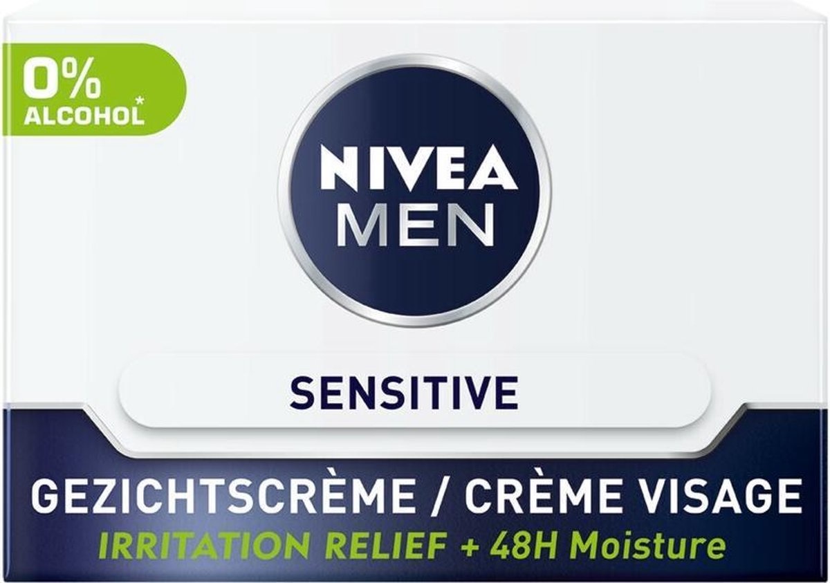 NIVEA MEN Sensitive Dagcrème - voor de Gevoelige Huid - 50 ml - Verpakking beschadigd