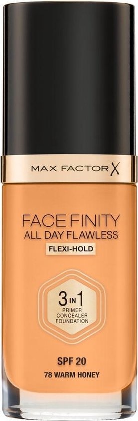 Max Factor Facefinity All Day Flawless Fond de teint liquide 3 en 1 - 78 Warm Honey