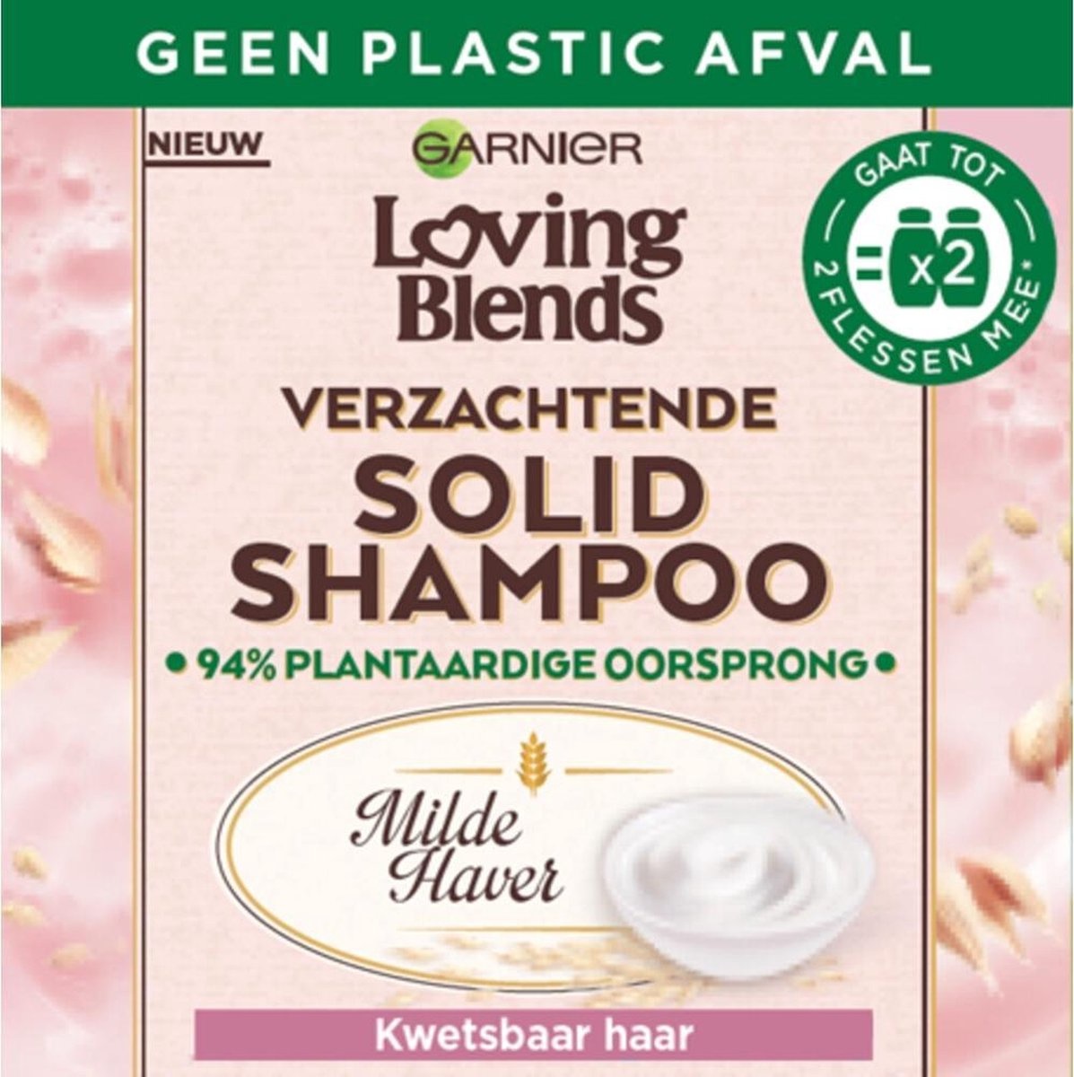 Garnier Loving Blends Shampoing Solide Avoine Douce - Pour Cheveux Vulnérables - 60g