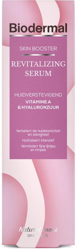 Biodermal Skin Booster Revitalisierendes Serum – Verbessert die Elastizität und Festigkeit der Haut mit Hyaluronsäure und Vitamin A – Hyaluronsäure-Serum 30 ml