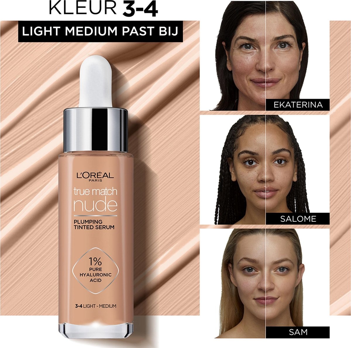 L'Oréal Paris True Match Tinted Serum Foundation -  3-4 Light Medium - 30ml