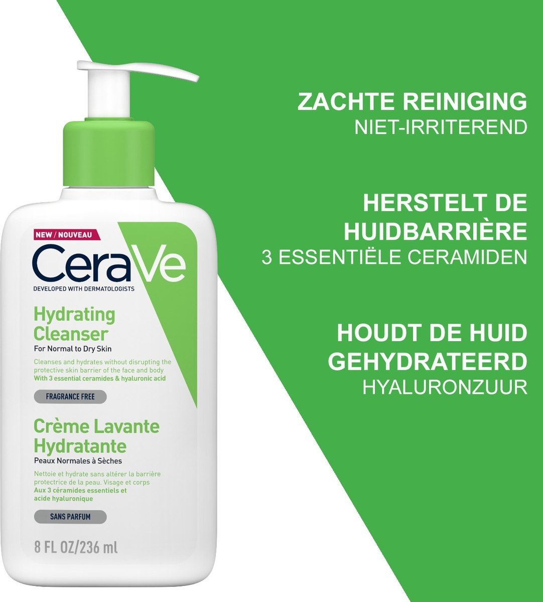 CeraVe - Nettoyant Hydratant - pour peaux normales à sèches - 236ml