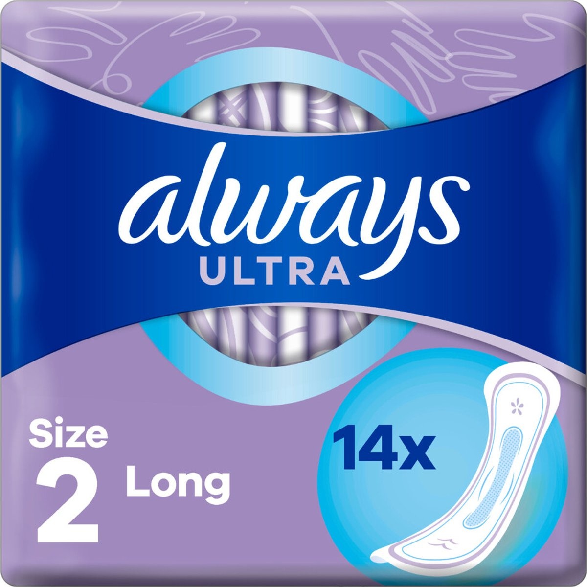 Always Ultra Thin Pads with Wings Long Super Absorbency Size 2