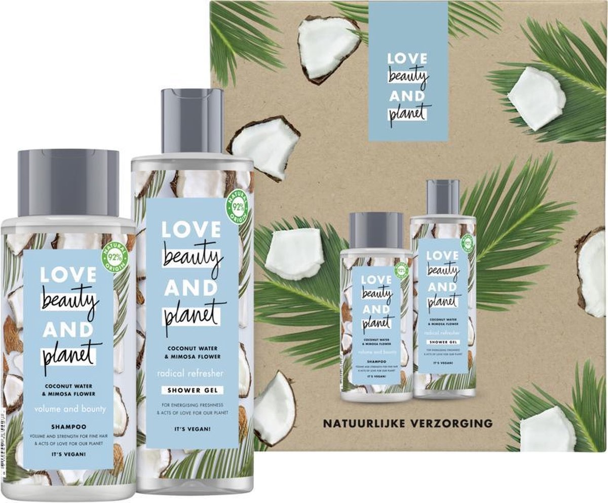 Love Beauty and Planet Coconut Water & Mimosa Flower – Duschgel und Shampoo – Geschenkset