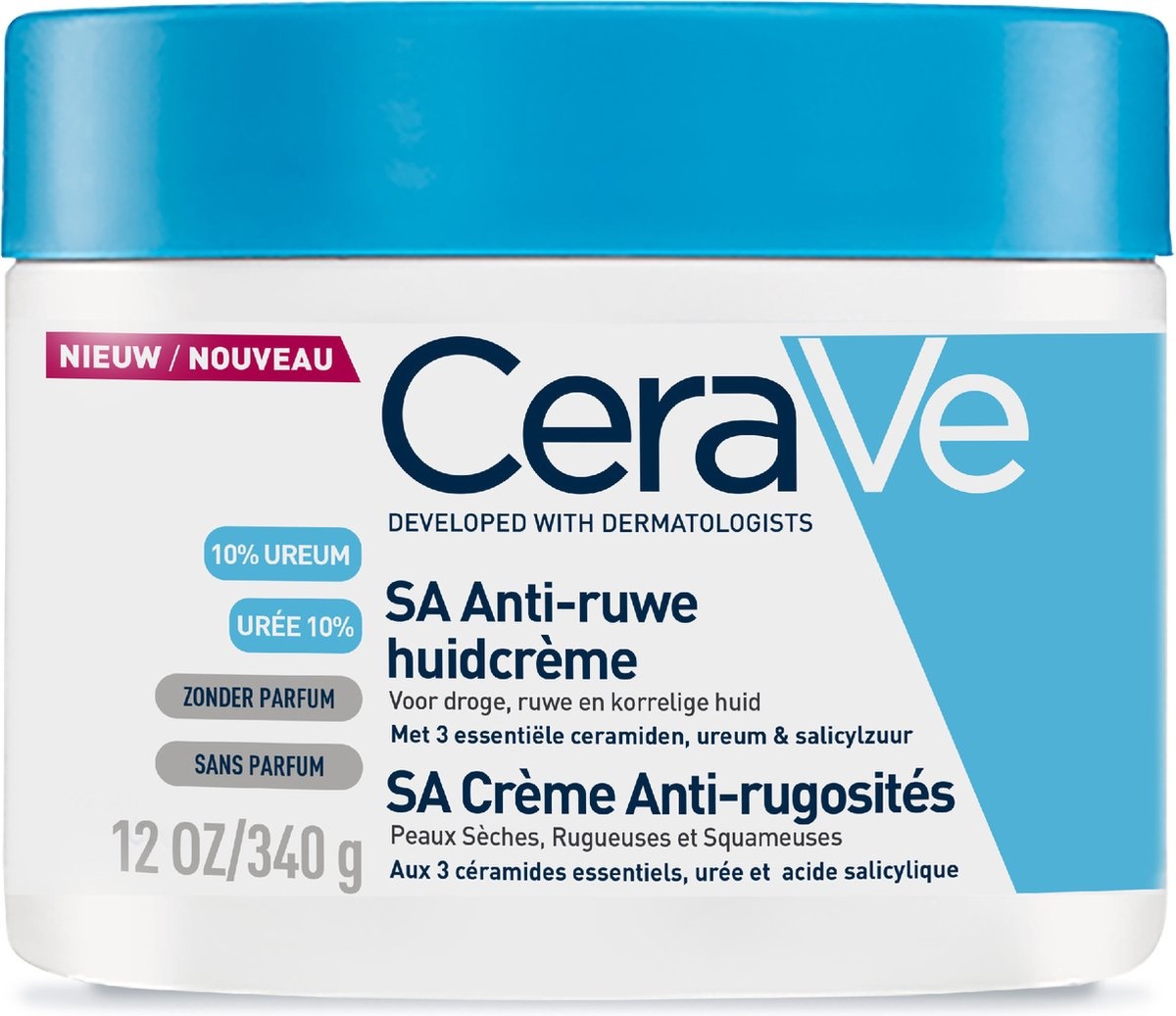 CeraVe - SA Glättungscreme - für trockene und raue Haut - 340g