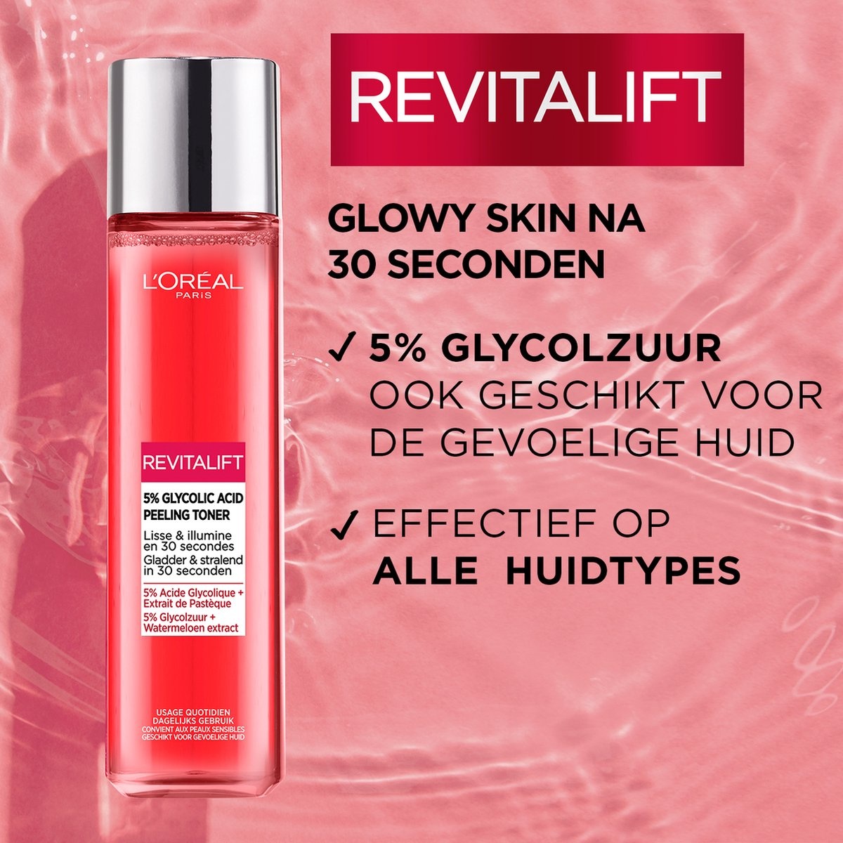 L'Oréal Paris Revitalift Peeling-Toner mit 5 % Glykolsäure - 180 ml