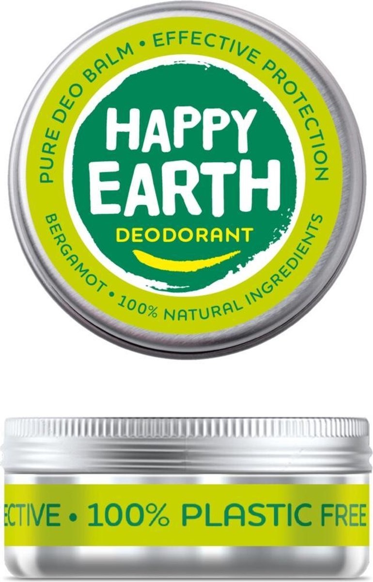 Happy Earth Pure Deodorant Balm Bergamot 45 gr - 100% natuurlijk