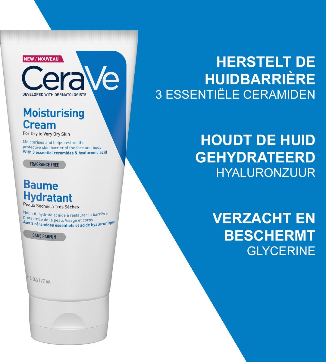 CeraVe - Crème Hydratante - pour peaux sèches à très sèches - 177ml