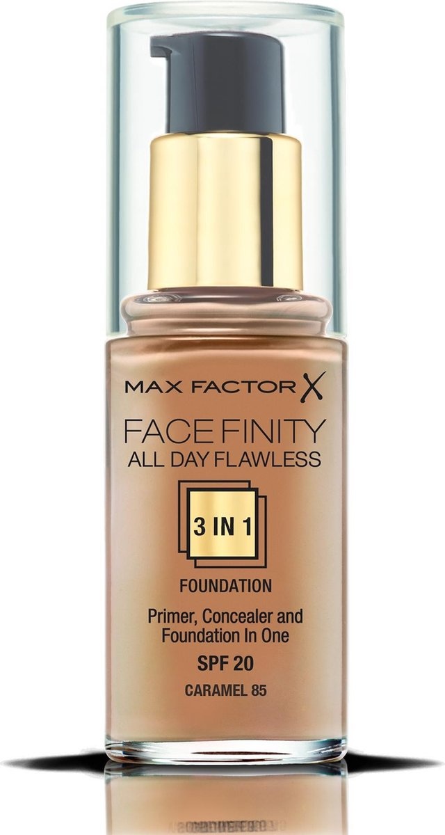 Max Factor Facefinity Fond de teint liquide 3 en 1 sans défaut All Day - 085 Caramel