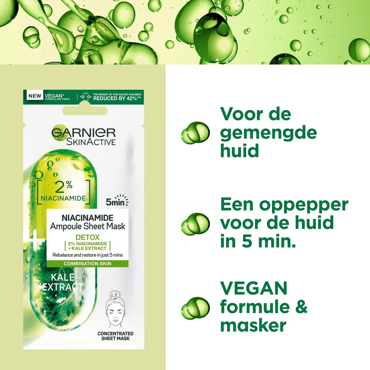 Garnier SkinActive Tissue Face Mask Grünkohl & Niacinamid