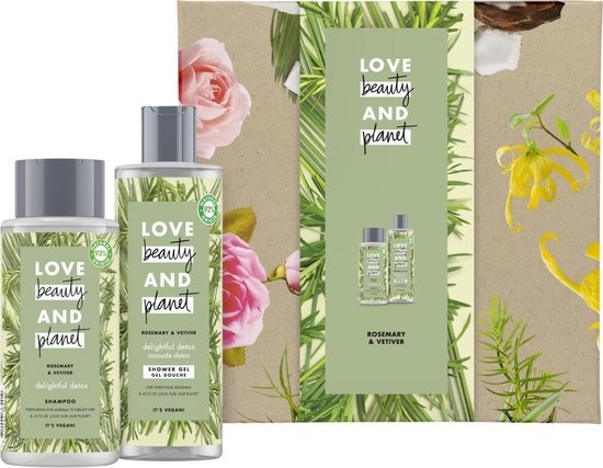 Love Beauty and Planet Rosemary & Vetiver Gift Set - Shower Gel & Shampoo