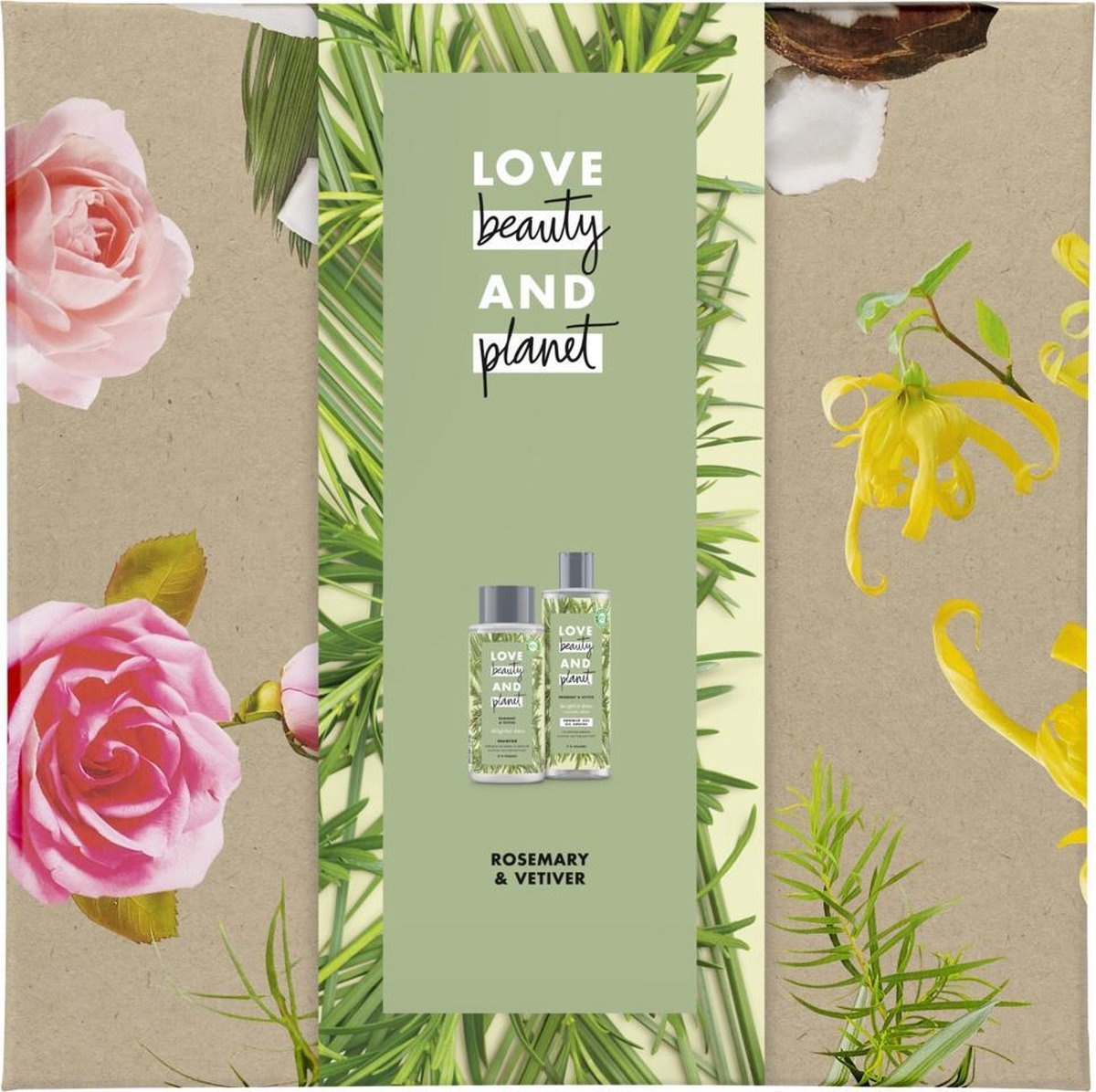 Love Beauty and Planet Coffret Cadeau Romarin & Vétiver - Gel Douche & Shampoing
