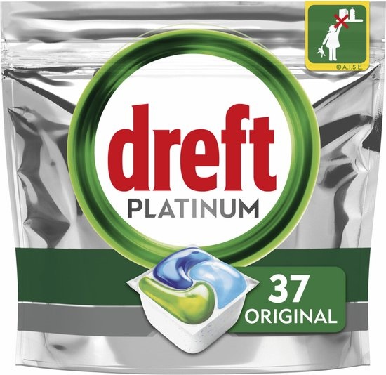 Dishwasher detergent - Dreft Platinum All In One Dishwasher Capsules Regular 37 pieces