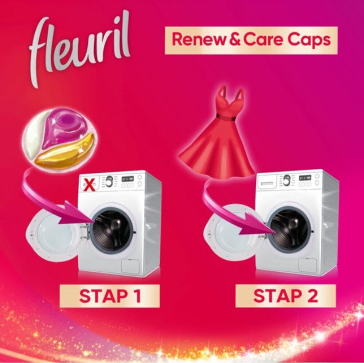 Fleuril Detergent Capsules Color Caps 12 pieces