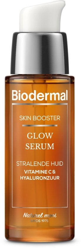 Biodermal Skin Booster Glow serum – Voor een stralende huid met  Vitamine C en  Hyaluronzuur - Hyaluronzuur serum 30ml - Verpakking beschadigd