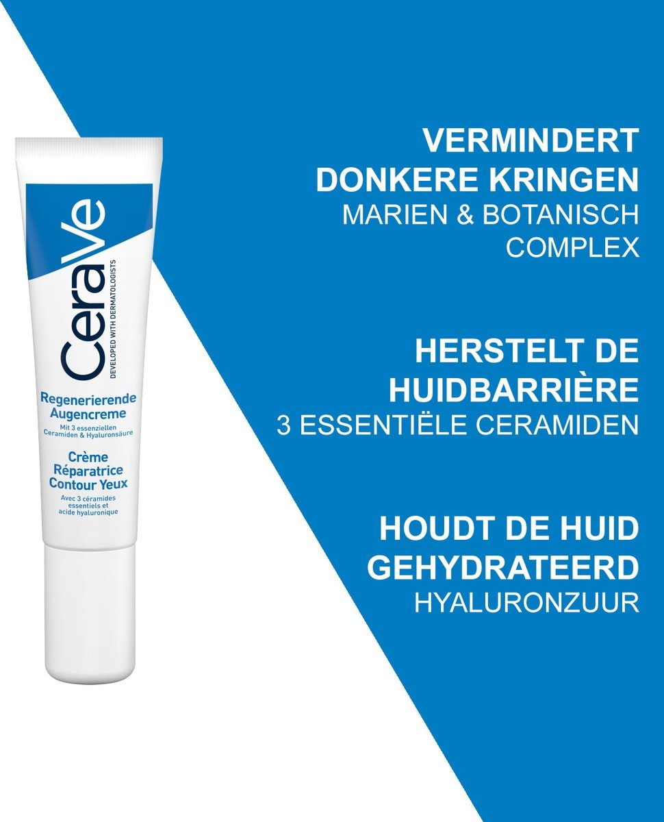 CeraVe - Eye Repair Cream - Oogcrème - tegen wallen en donkere kringen - 14 ml