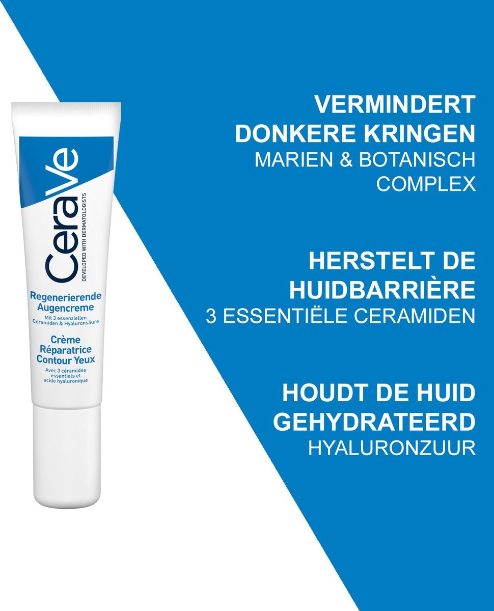 CeraVe - Eye Repair Cream - Eye Cream - contre les poches sous les yeux et les cernes - 14 ml