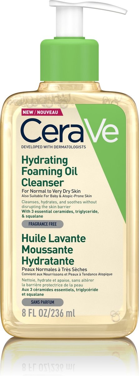 CeraVe - Huile Nettoyante Moussante Hydratante - pour peaux normales à sèches - 236ml