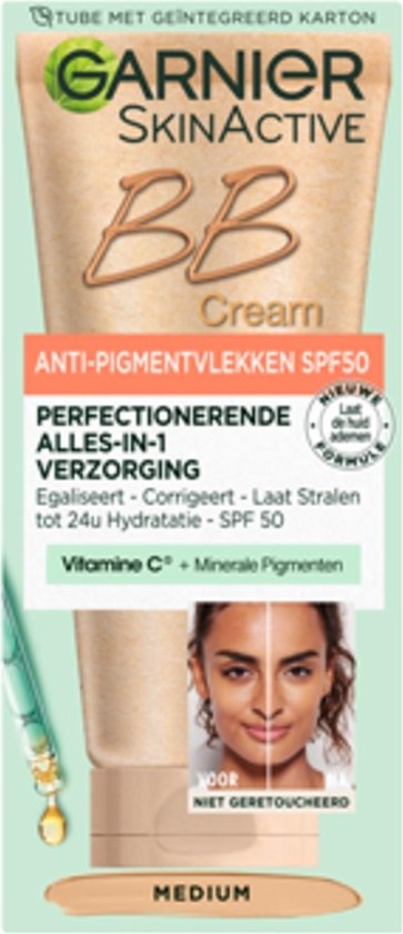 Garnier Skinactive Visage SkinActive BB Crème Anti-Taches Pigmentaires SPF50 - 50 ml - Emballage endommagé