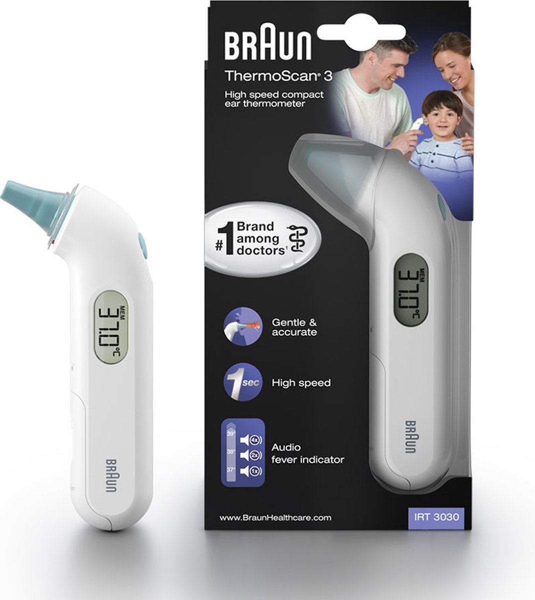 Braun IRT 3030 - Thermomètre auriculaire - Emballage endommagé -  Onlinevoordeelshop