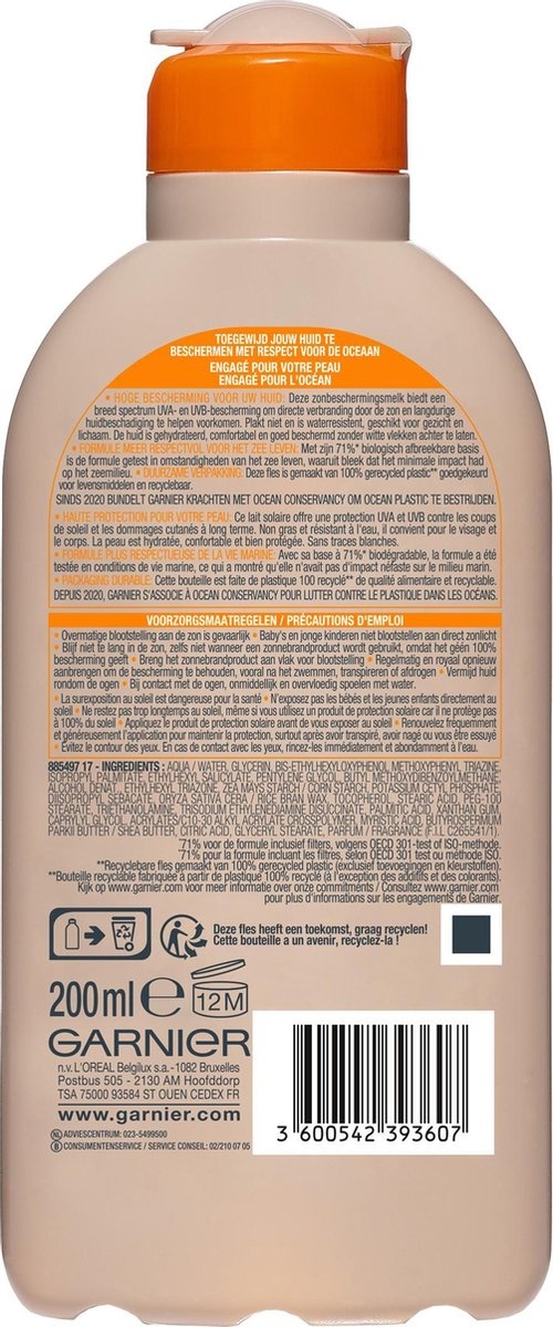 Garnier Ambre Solaire Ocean Protect Sunscreen SPF 50 - 200ml