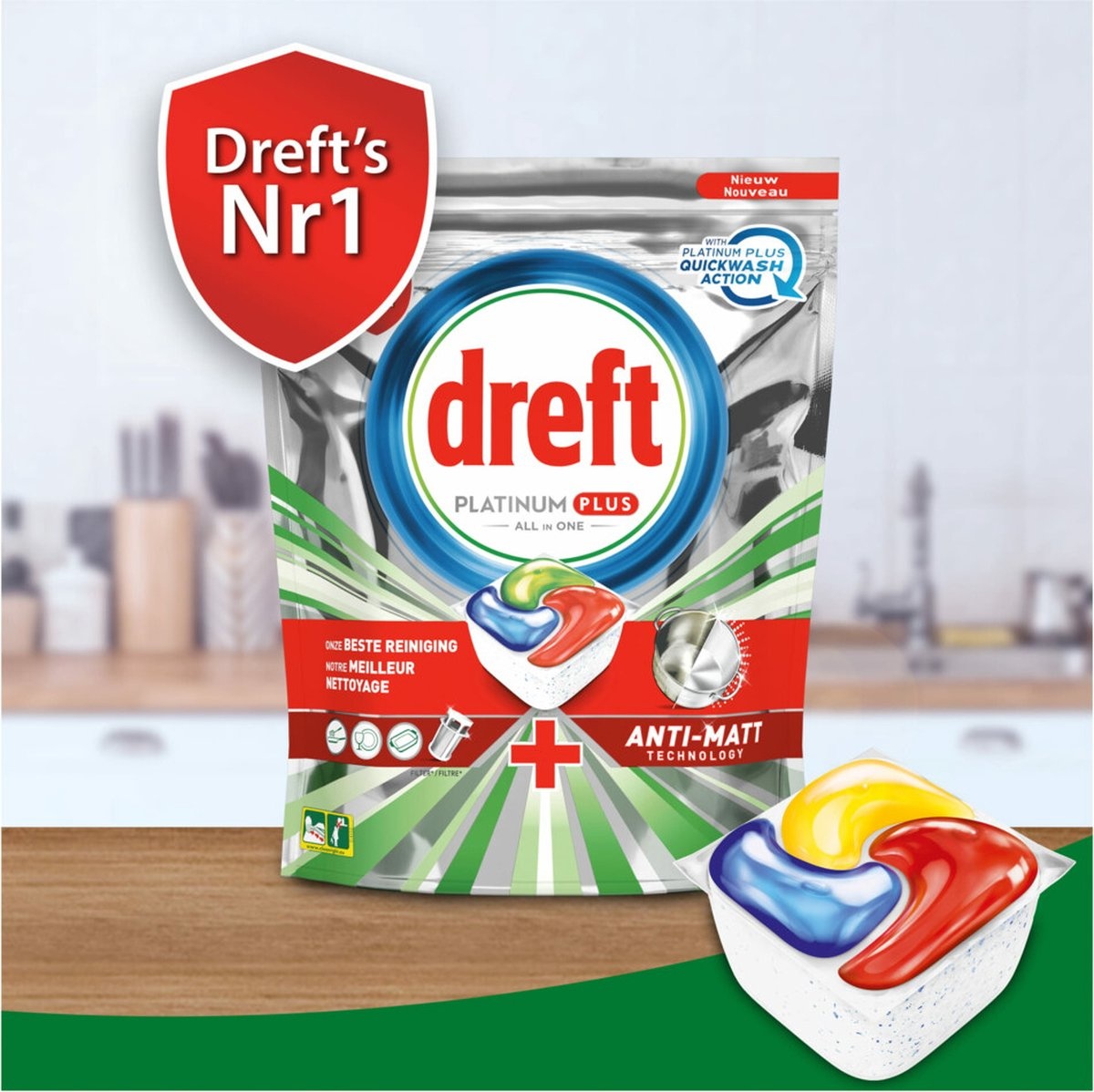 Dreft Dishwasher Tablets Platinum Plus 39 pieces