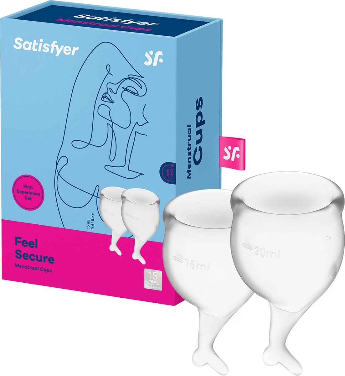 Satisfyer Feel Secure - Menstruationstasse - 2 Stück - Flieder - Größe M + S