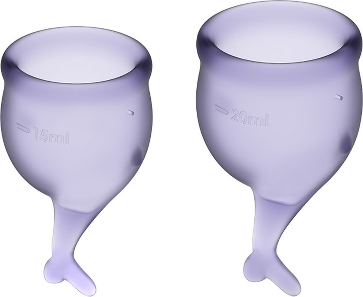 Satisfyer Feel Secure - Menstrual cup - 2 pieces - Lilac - Size M + S