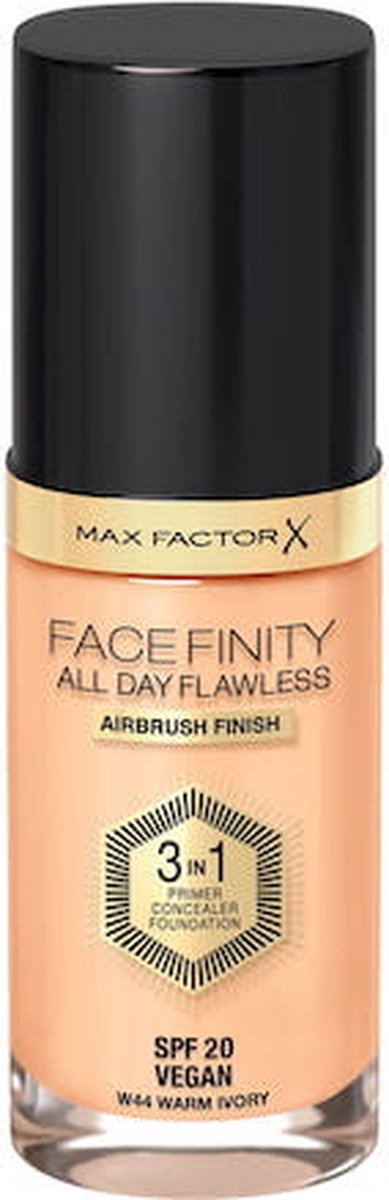 Max Factor Facefinity All Day Flawless Fond de teint végétalien 3 en 1 044 Ivoire chaud