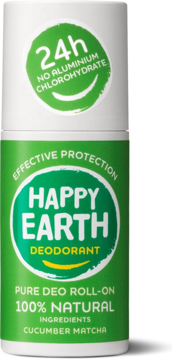 Happy Earth Pure Déodorant Roll-On Concombre Matcha 75 ml