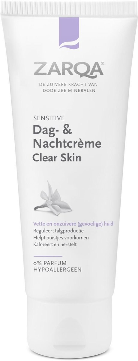 ZARQA Dag- en Nachtcrème Clear Skin (reguleert talgproductie) - 75 ml