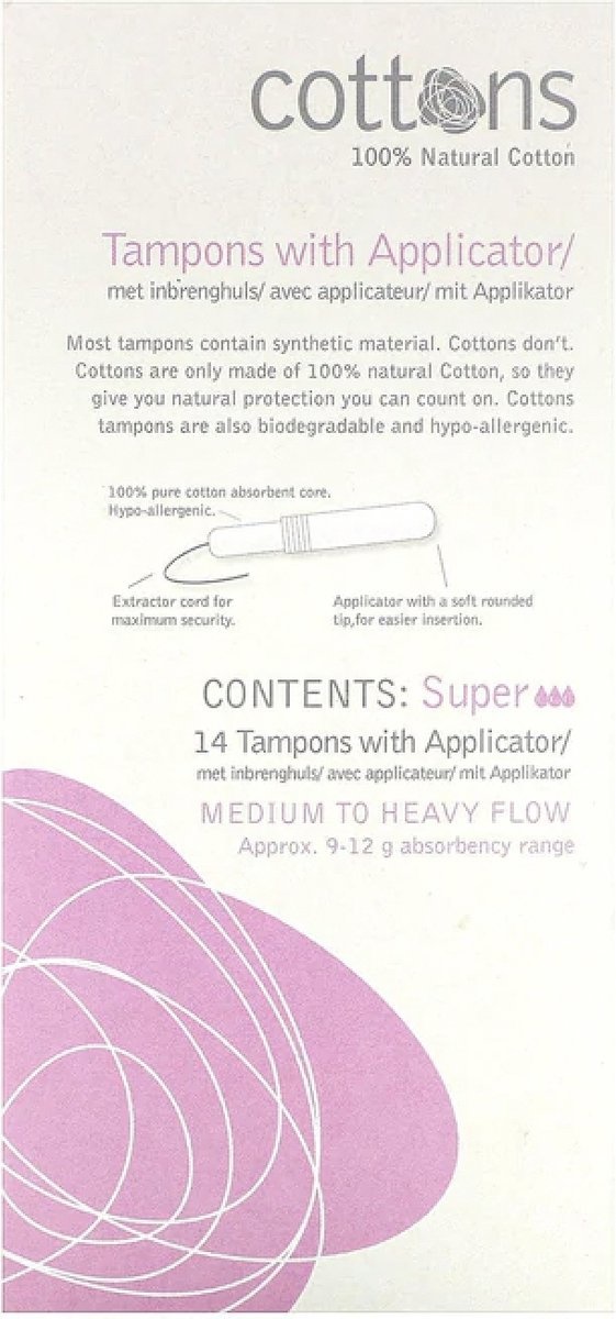 Cottons Tampons with applicator Super- 14pcs