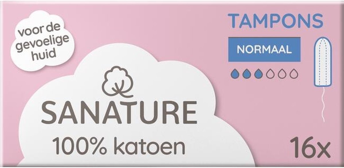 Sanature - Tampons Normal - 100% Baumwolle - 16 Stück