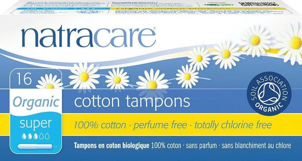 Natracare Super Tampons - 16 pieces - with applicator sleeve