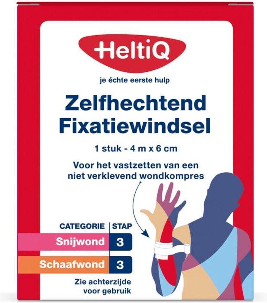 HeltiQ Fixatiewindsel Zelfhechtend -  4 mtr x 6 cm