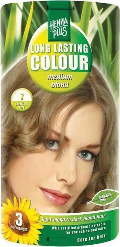 Hennaplus Long Lasting Color 7 Blond moyen - Teinture pour les cheveux