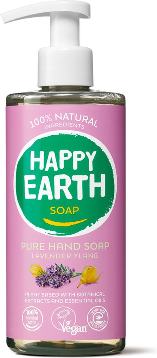 Happy Earth Pure Savon Mains Lavande Ylang 300 ml - 100% naturel