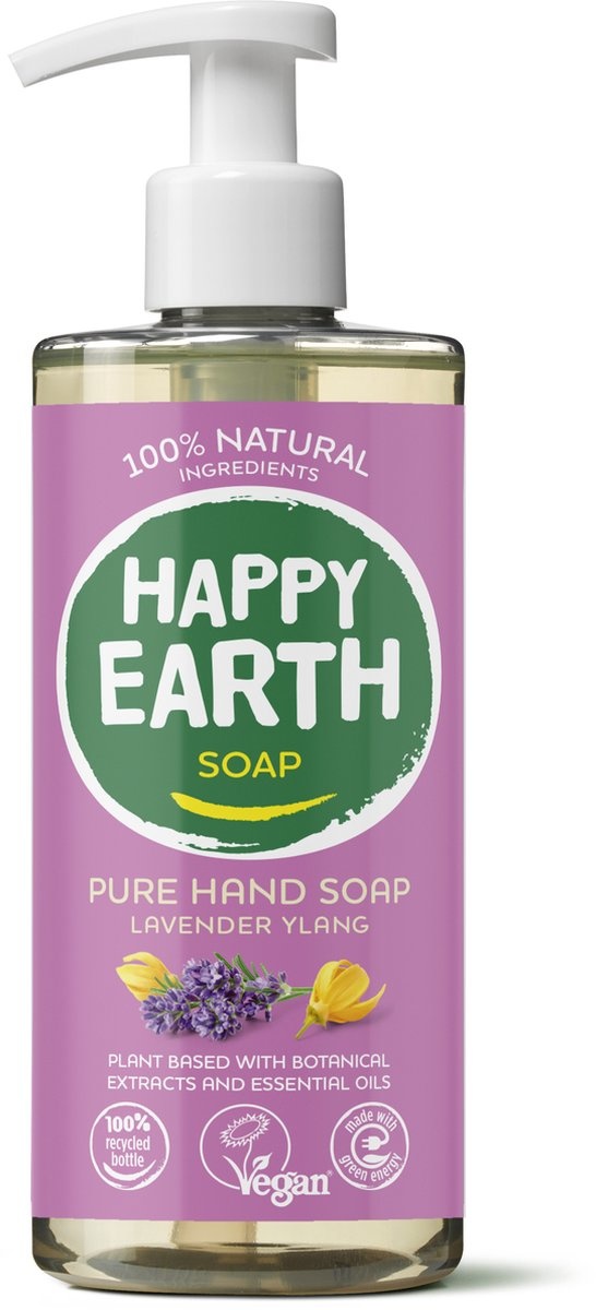 Happy Earth Pure Handzeep Lavender Ylang 300 ml - 100% natuurlijk