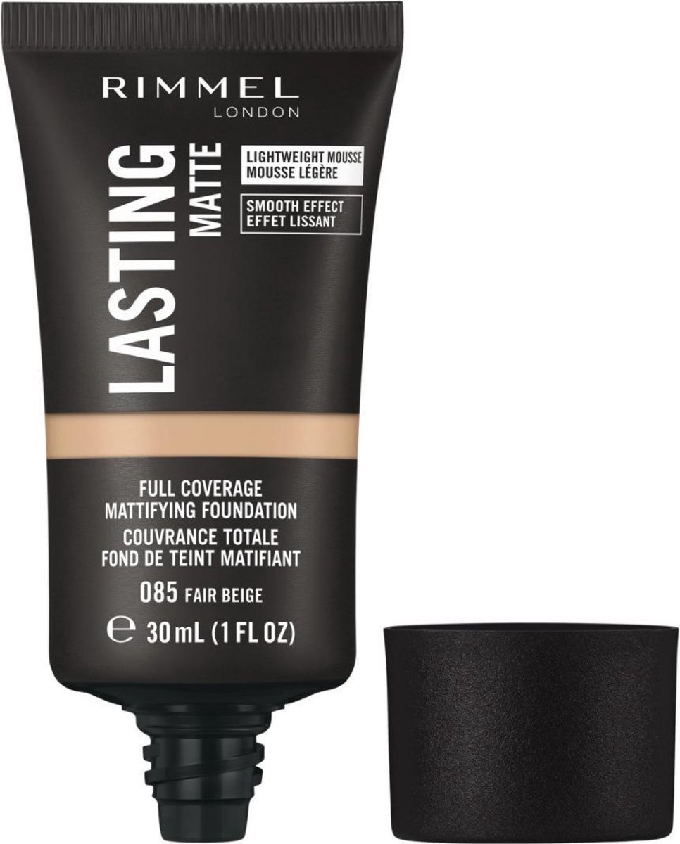 Rimmel London Lasting Matte Fond de Teint Couvrance Complète - 085 Fair Beige