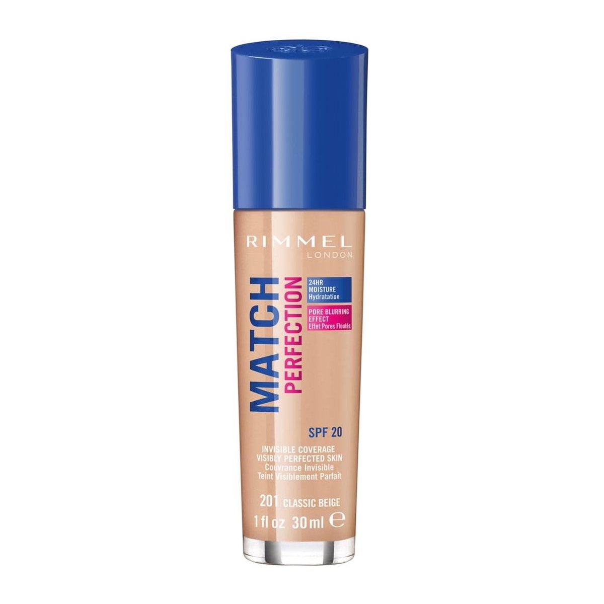 Fond de teint Match Perfection de Rimmel London - 201 Beige classique