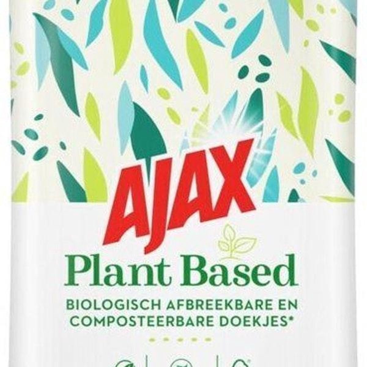 Ajax Lingettes Nettoyantes Végétales Multi-surfaces Parfum Citron/Menthe - 100 pièces